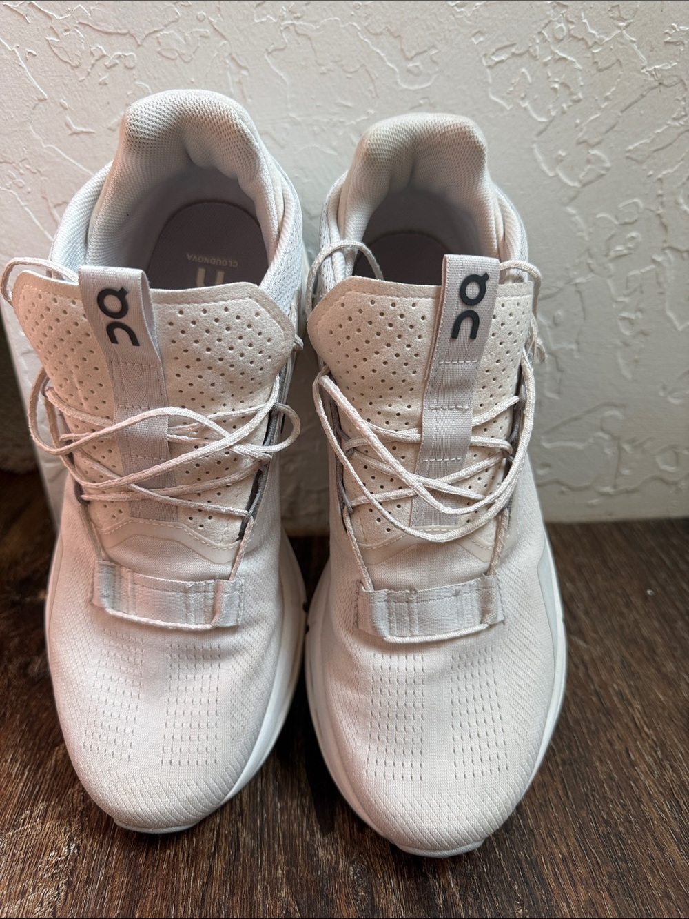 Women’s On Running Cloudnova White and Light Gray Running Shoes